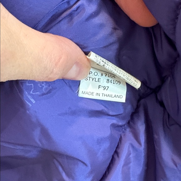 Vintage Patagonia Large Womens Guide Parka W L Gray Purple 90s Jacket Coat Puffy - Picture 8 of 10